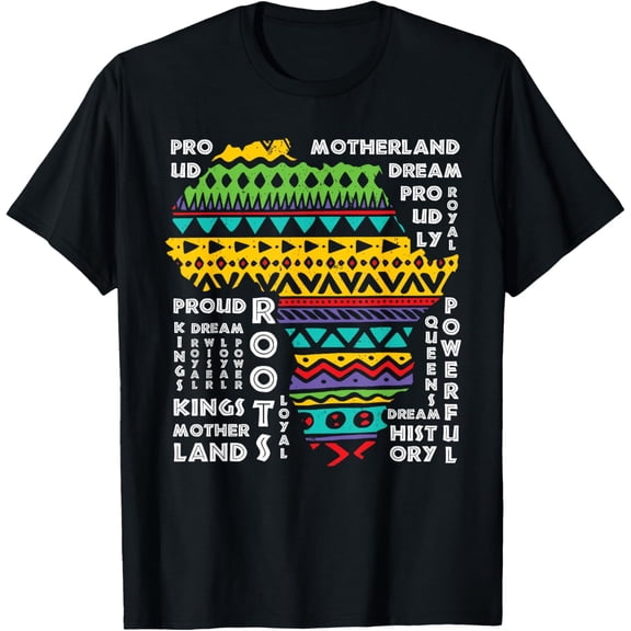Africa Map Shirt Traditional Dashiki Pattern Art African T-Shirt