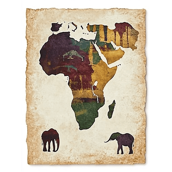 Africa Map Wall Art Canvas PrintSuitable for Living RoomBedroomOfficeBathroomand Dining Room Decoration.