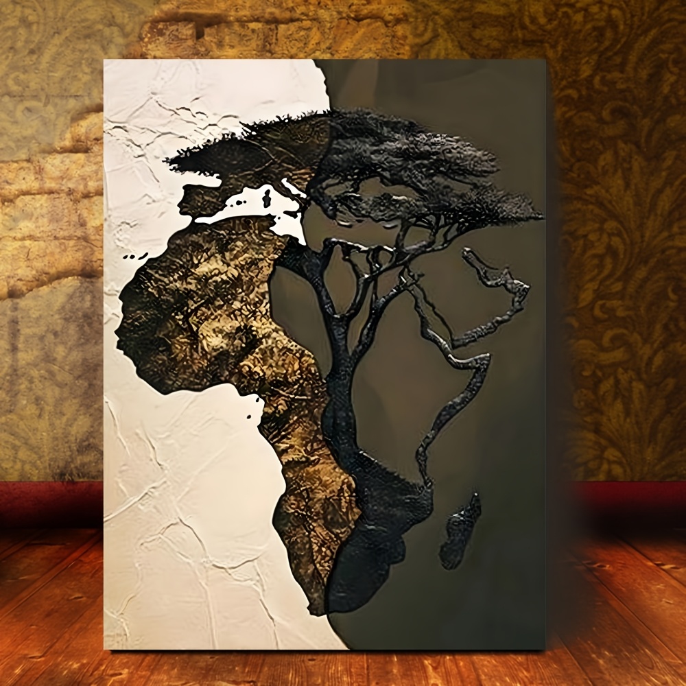 Africa Map Wall Hanging Wooden Frame Painting, Humorous and Funny ...
