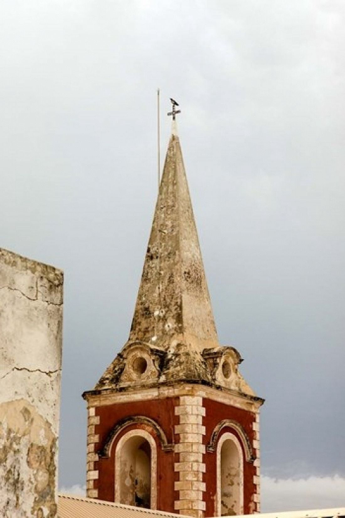 Africa Mozambique Island Steeple at the Governors Palace chapel Canvas Art - Alida Latham DanitaDelimont (18 x 24)