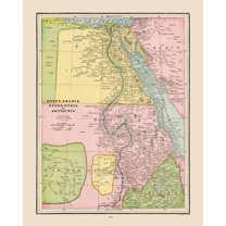 Historic Map - Africa Northeastern - Cram 1892 - 23 x 28.86 - Vintage Wall Art