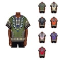 thumbnail image 1 of Africa Print Tee, Plus Size Dashiki Unisex Cotton Tunic Tops with Geometric Patterns and Breathable Comfort, 1 of 7