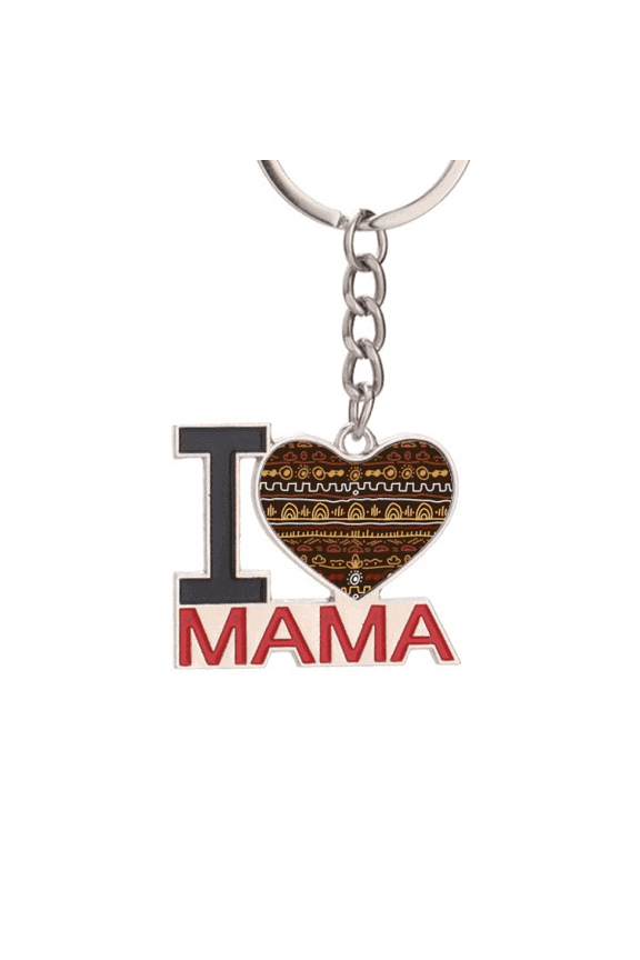 Africa Pritive Aboriginal Style Tribal Keychain Metal Keyring Holder Love MAMA Mother