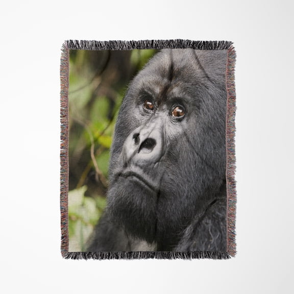 Africa, Rwanda, Volcanoes National Park. Silverback Mountain Gorilla., Woven Blanket