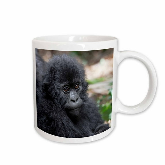 3drose, Africa, Rwanda, Volcanoes Np. Portrait of a Young Mountain Gorilla., 11oz Mug