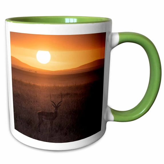 Africa, Tanzania, Ngorongoro Conservation Area. Antelope in savannah. 11oz Two-Tone Green Mug mug-329355-7
