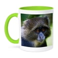 thumbnail image 1 of 3drose, Africa. Tanzania. Portrait of a Blue Monkey at Arusha Np., 11oz Two-tone Green Mug, 1 of 6