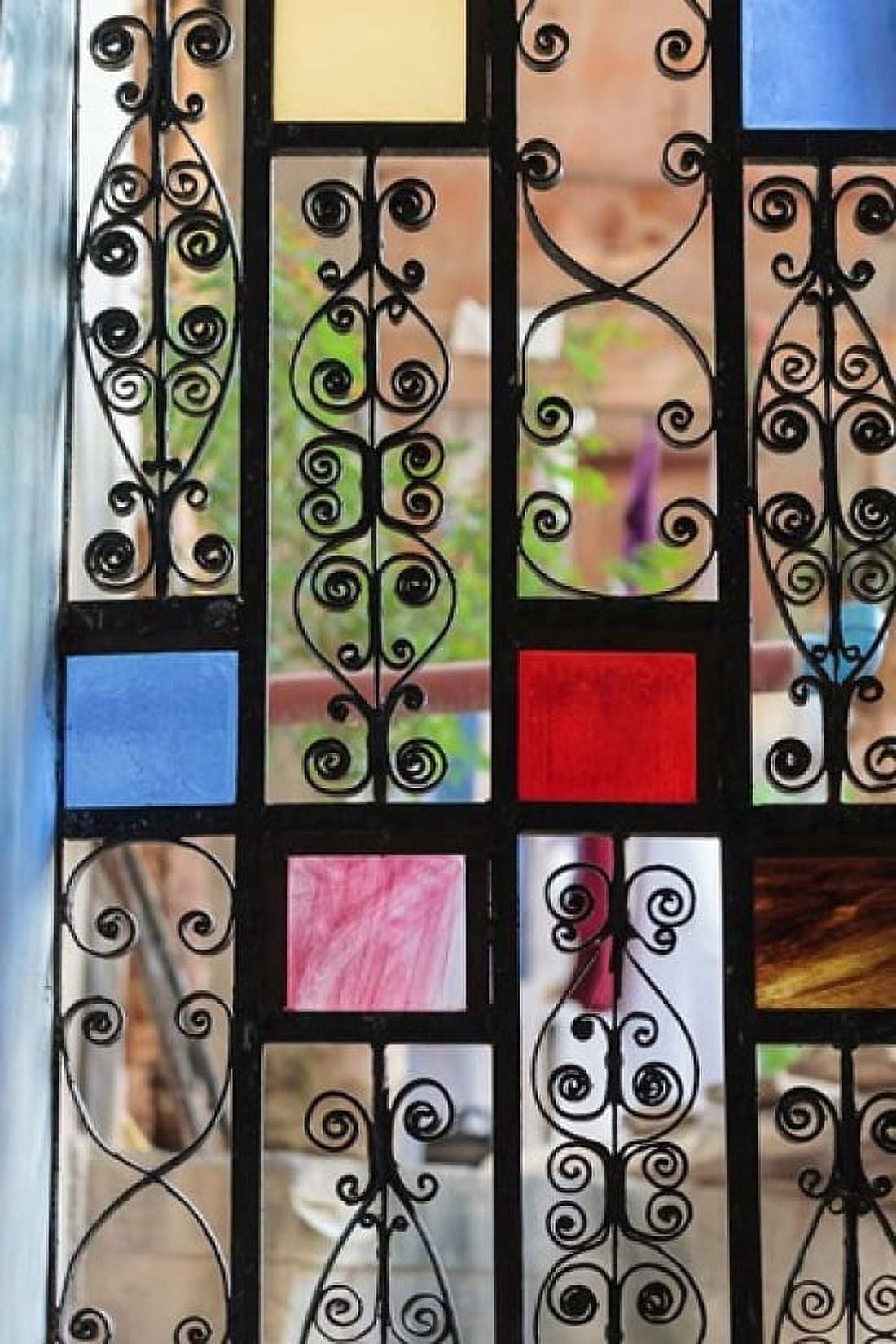 Africa Tanzania Zanzibar Stone Town Stained glass and iron door Canvas Art - Alida Latham DanitaDelimont (25 x 37)