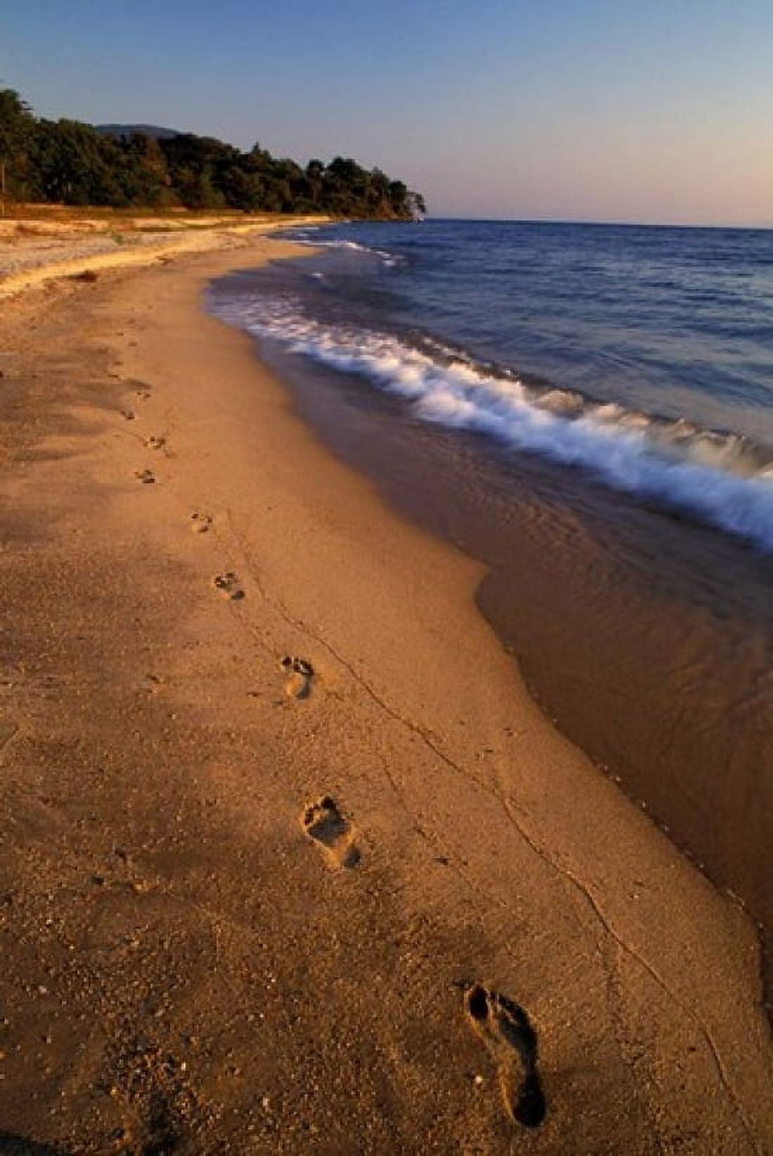 Africa Tanzaniz Lake Tanganika Beach footprints Canvas Art - Gavriel Jecan DanitaDelimont (24 x 36)