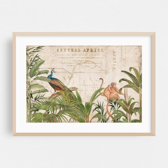 Africa Vintage Wildlife - Photography Oak Framed Wall Art Print 24 x 36 inches