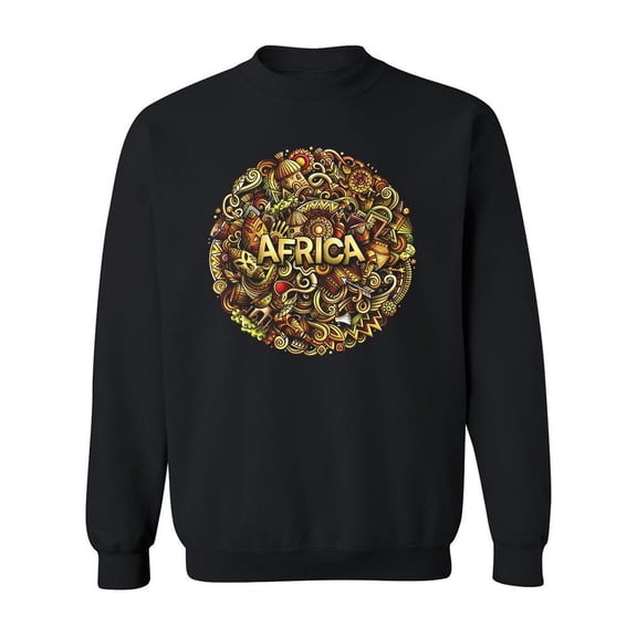 Africa With Cartoon Objects Sweatshirt Men -Image by Shutterstock, Male 4X-Large