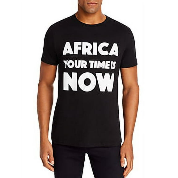 Africa Your Time Is Now BLACK/WHITE Graphic Tee, US X-Small