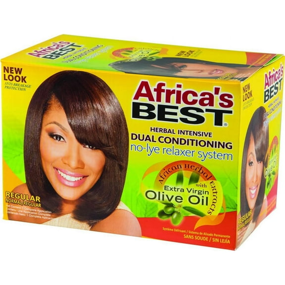 Africa's Best Herbal Intensive Dual Conditioning Adult No-Lye Hair Relaxer, Reg Strength, Normal