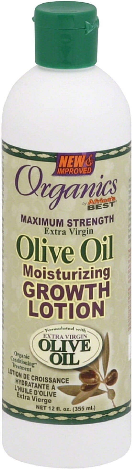 Africa's Best Organics Maximum Strength Extra Virgin Olive Oil Moisturizing Growth Lotion 12 oz (Pack of 2)
