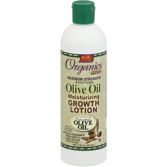 Africa's Best Organics Maximum Strength Extra Virgin Olive Oil Moisturizing Growth Lotion 12 oz (Pack of 2)