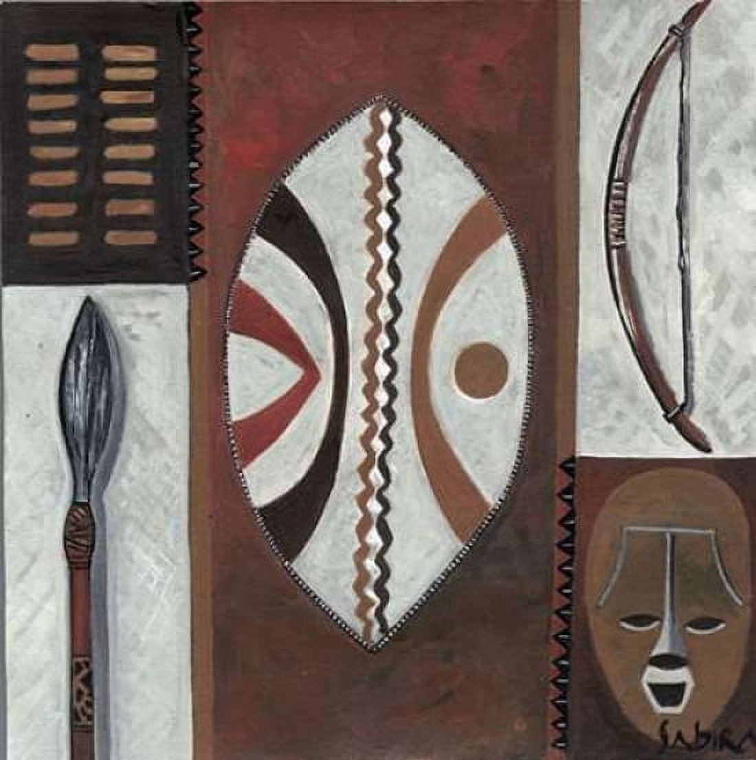 Africa symbol Canvas Art - Sabira Manek (24 x 24)