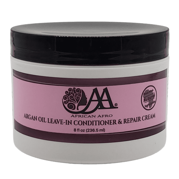 African Afro Argan Oil Leave In Conditioner and Hair Repair Cream | Leave In Conditioner for Curly Hair and All Other Hair Types | Made Cruelty-Free with Natural Ingredients | 8 Fl Oz