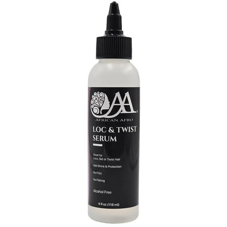 African Afro Loc and Twist Hair Serum, Superior Hold and Shine for Hair Styling and Edge Control, Non-Greasy and No Residue, All Natural Hair Oil Serum for Braiding, Cruelty-Free, 4 Fl Oz