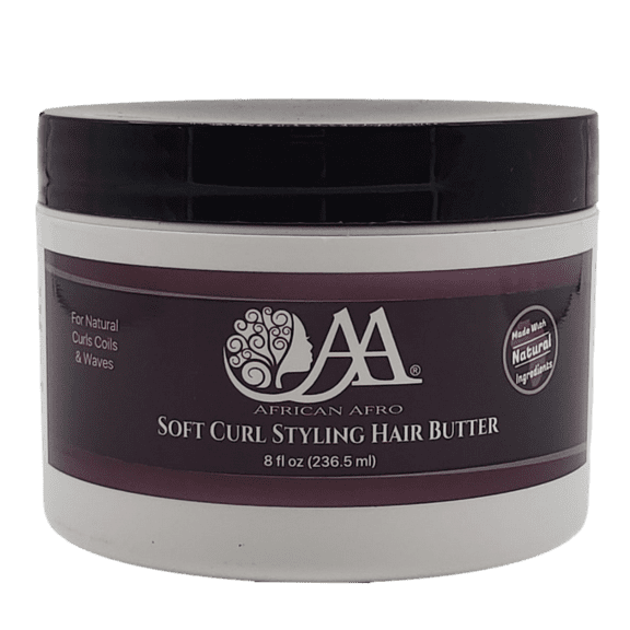 African Afro Moisturizing Soft Curl Styling Hair Butter for Curling Hair | Natural Hair Cream for Curly Hair with Shea Butter | Made Cruelty-Free with Natural Ingredients | 8 Fl Oz