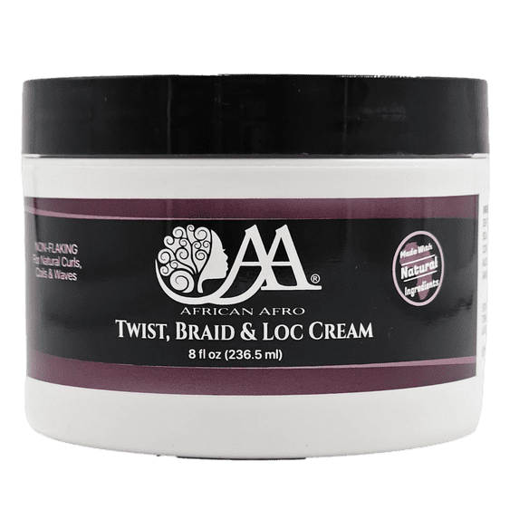 African Afro Twist Braid and Loc Cream for Styling Hair | Hair Smoothing and Styling Cream for Twist, Braid and Loc | Made Cruelty-Free with Natural Ingredients | 8 Fl Oz