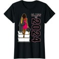 thumbnail image 1 of African American Afro Black Girl Graduation Class Of 2024 T-Shirt, 1 of 4