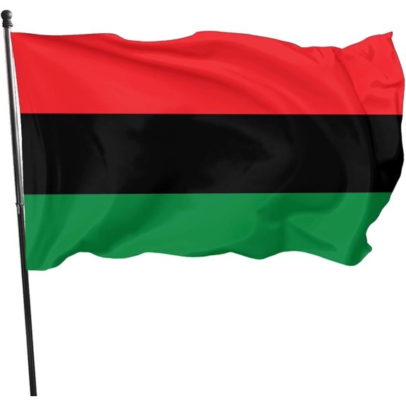 African American Afro Pan Black and Green Red 3 x 5 Ft Outdoor Flags Seasonal Holiday Banner for Garden Yard Porch Farmhouse Home Decoration