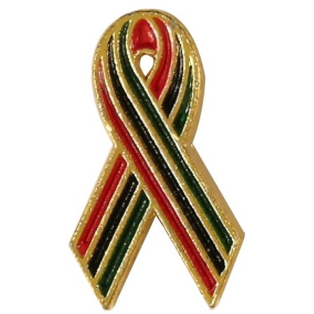 African American Aids Awareness Ribbon Pin