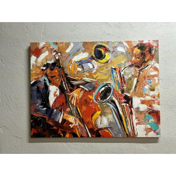 African American Art, Saxophone Printed, Musicians Art, Music Wall Decor, Abstract Canvas, Jazz Music Wall Decor, Ethnic Art, Canvas Wall Decor - 3P-Gallery Wrapped