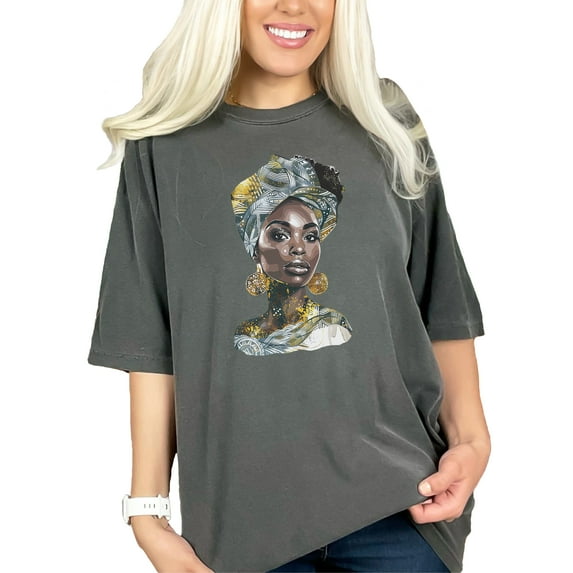 African American Art TShirt, Beautiful Woman Illustration Tee, Ethnic Design Shirt, Afrocentric TShirt, Statement Graphic Tee, Pepper Comfort Colors T-Shirt, Small