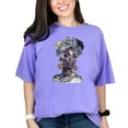 thumbnail image 1 of African American Art TShirt, Beautiful Woman Illustration Tee, Ethnic Design Shirt, Afrocentric TShirt, Statement Graphic Tee, Violet Comfort Colors T-Shirt, Small, 1 of 1