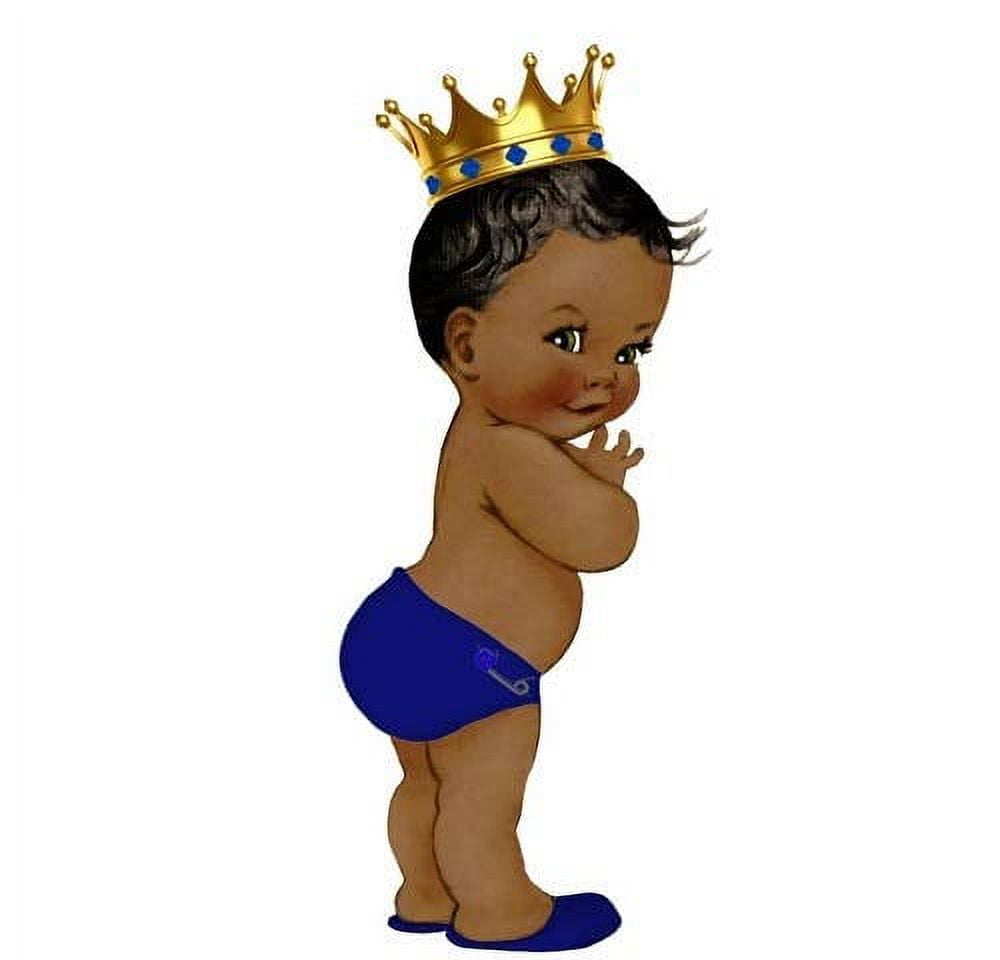 African American Baby Boy Prince Cake Topper, by A Birthday Place, image size:1000x960
