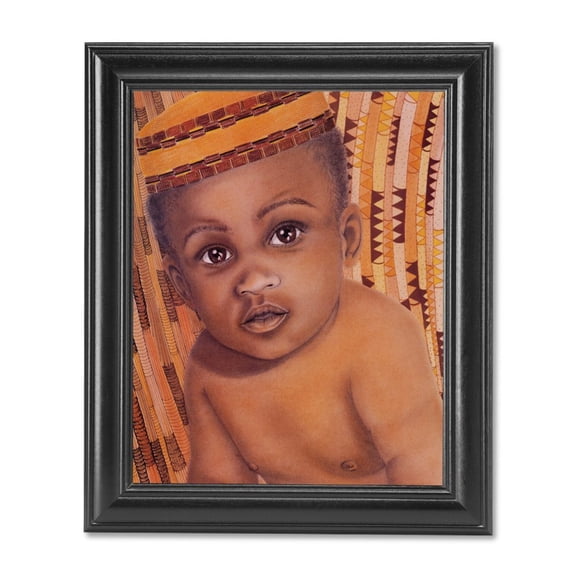 African American Baby Boy Yo Wall Picture Framed Art Print