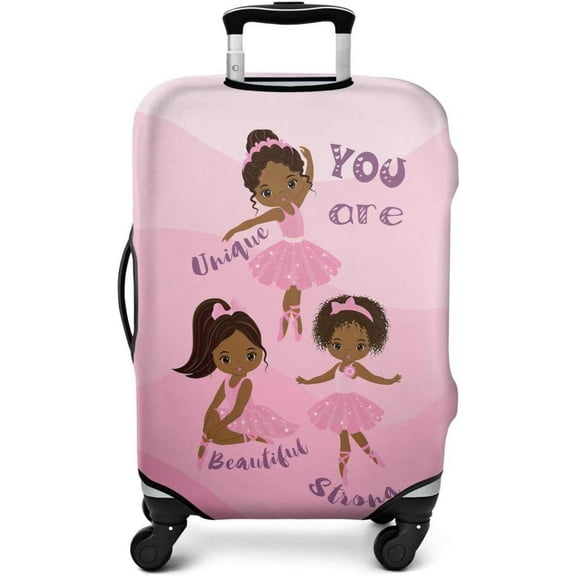 African American Ballerinas Luggage Protective Cover (No Luggage, Cover only) Ballerina girl Elastic Suitcase Cover Fit 25-28 Inch Luggage