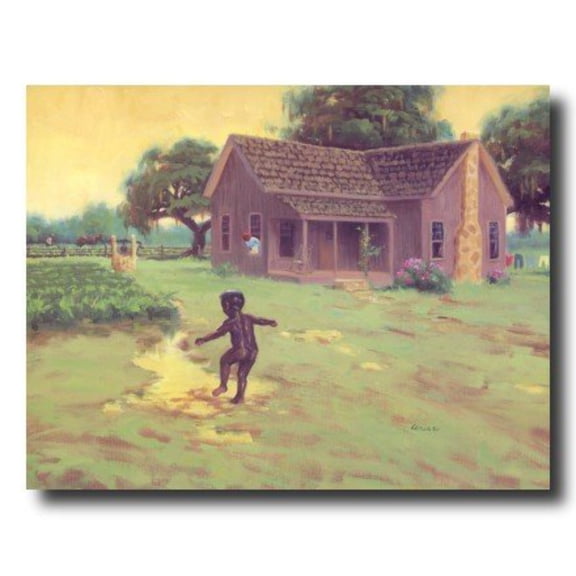 African American Black Boy Playing in Water Wall Picture 16x20 Art Print