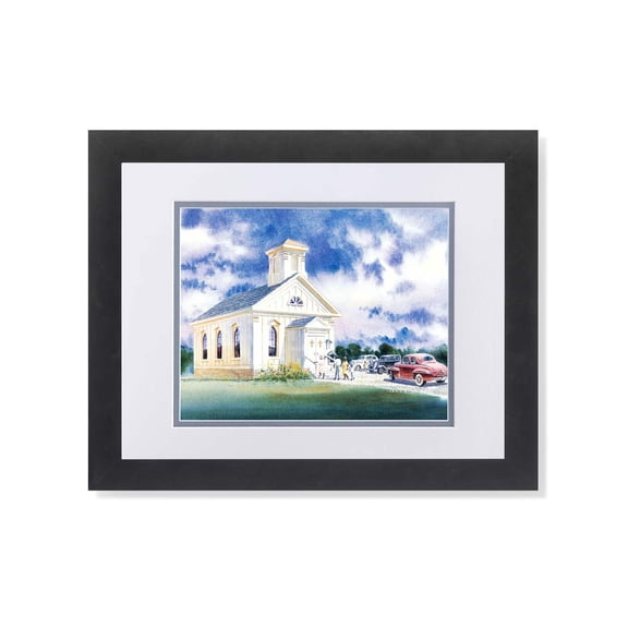 African American Black Church Day Religious Wall Picture W/G Matted Framed Art Print