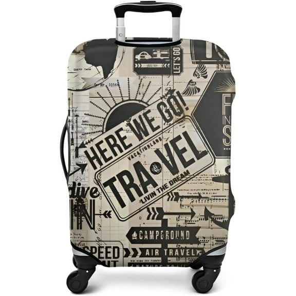 African American Black Girl Luggage Protective Cover Pink and Black Beach Paris Eiffel Tower Suitcase Cover Fit 22-24 Inch Luggage