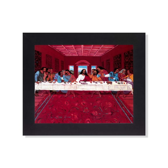 African American Black Jesus Christ Last Supper #2 Black Framed 8x10 Art Print