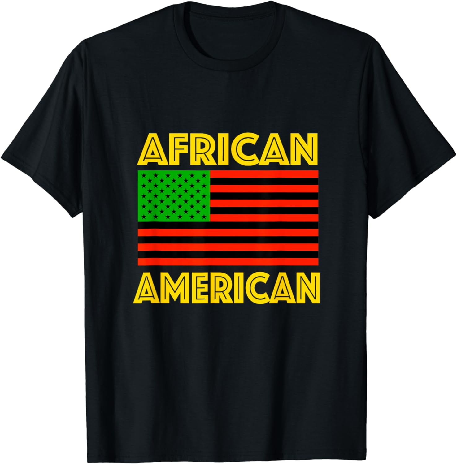 African American Black Pride Pride USA Flag Red and Green T-Shirt