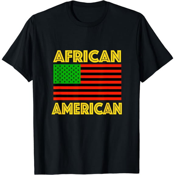 African American Black Pride Pride USA Flag Red and Green T-Shirt
