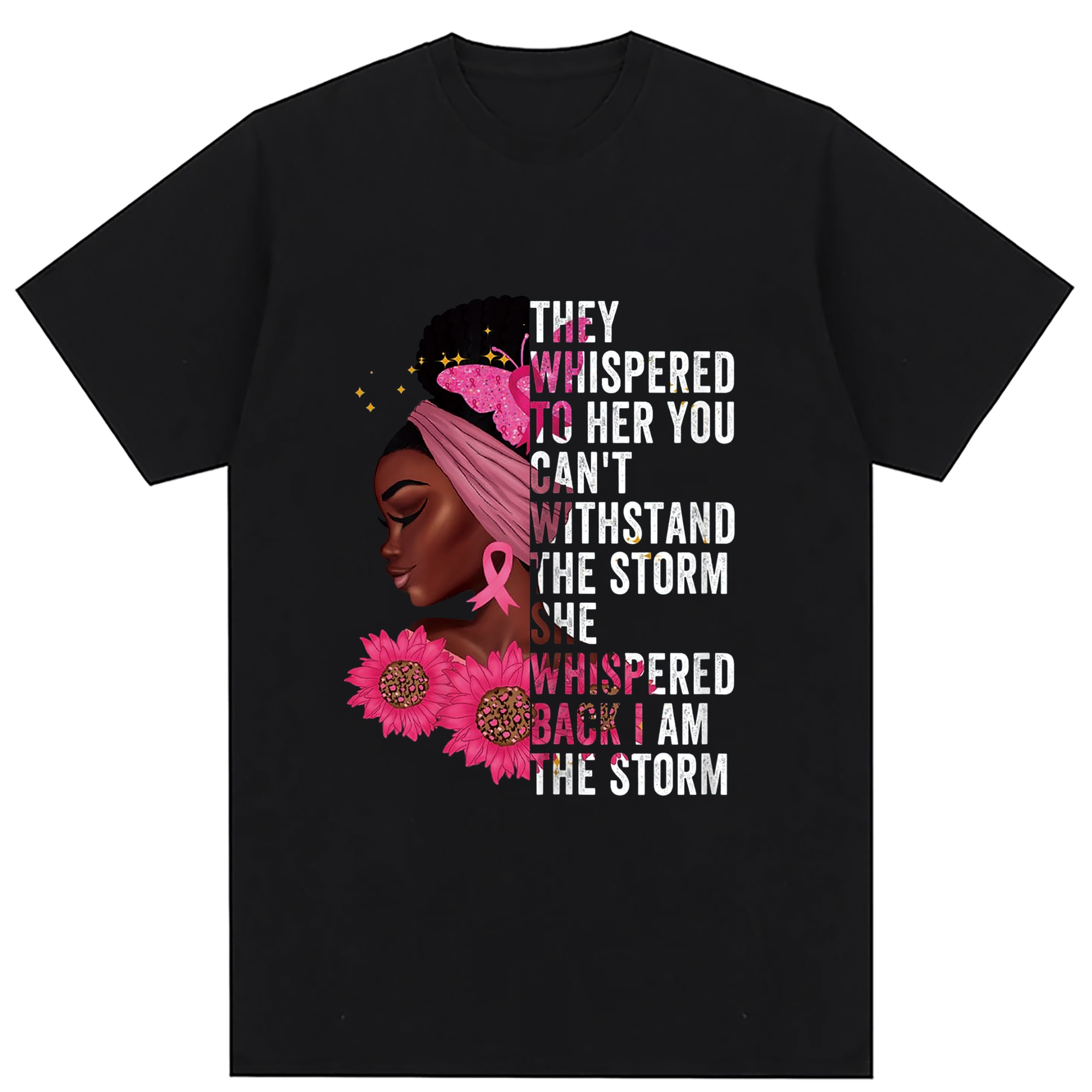 African American Black Woman TShirt Graphic Printed Round Neck T Shirt