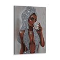 thumbnail image 1 of African American Black Women Wall Art Decor Women's Popular Canvas Painting Black Woman Silver Glitter Textured Canvas Print Posters, 1 of 8