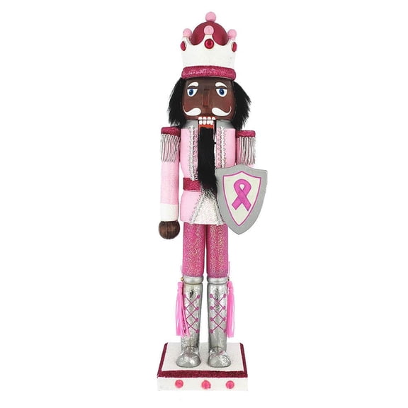 African American Breast Cancer Support King Nutcracker Ribbon 15 inch by Nutcracker Ballet Gifts