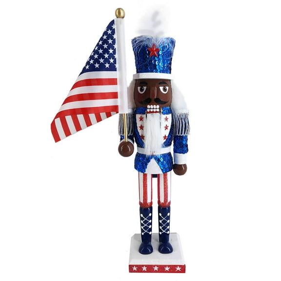 African American Christmas Nutcracker - Red, White, and Blue