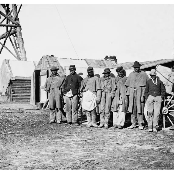 African-American 'Contrabands' Dressed In Old Union Uniforms Worked As Teamsters History (36 x 24)