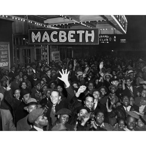 African American Crowd Celebrates 'Voodoo Macbeth History (36 x 24)