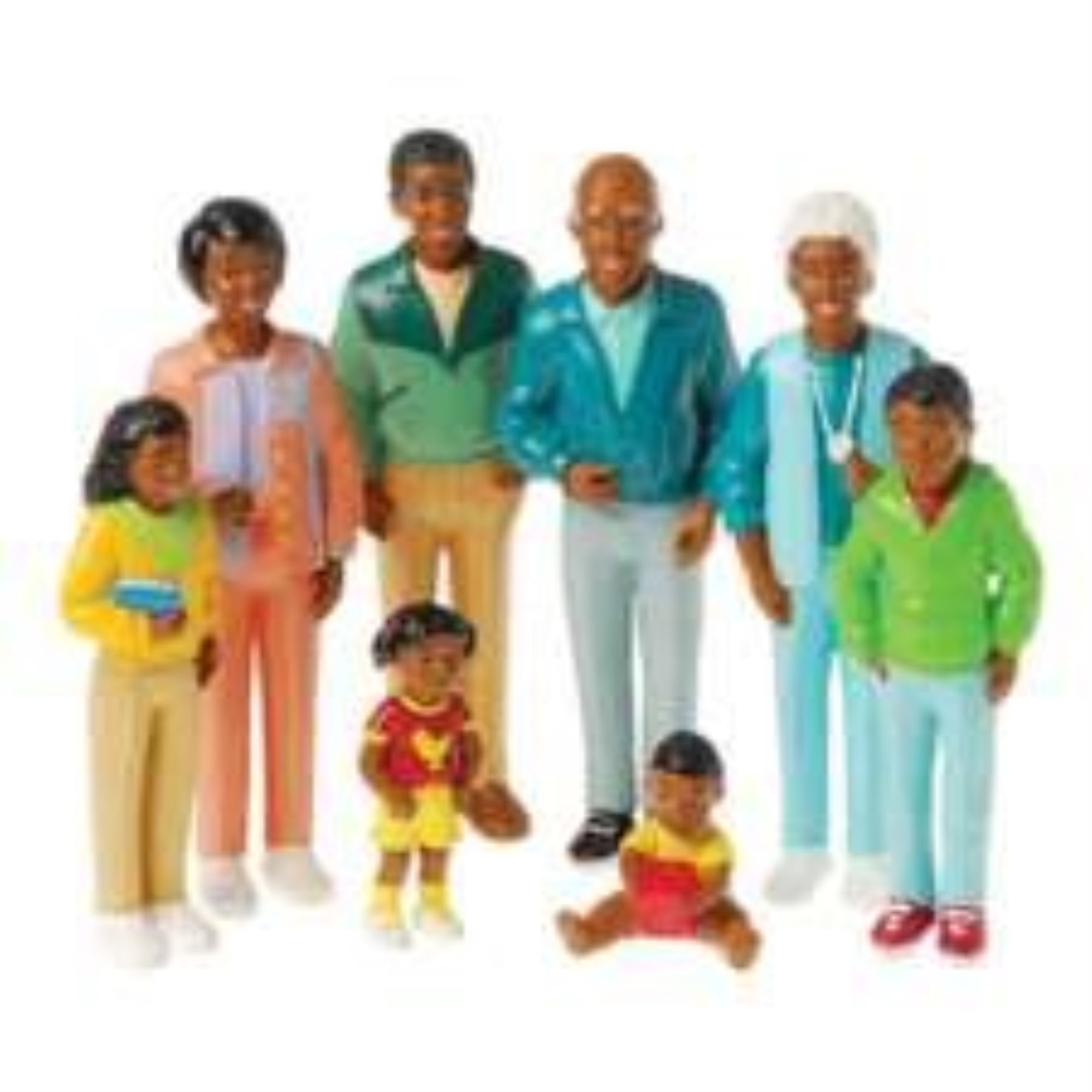 Inclusive Multigenerational Vinyl Family Toy Set, 8 Pieces