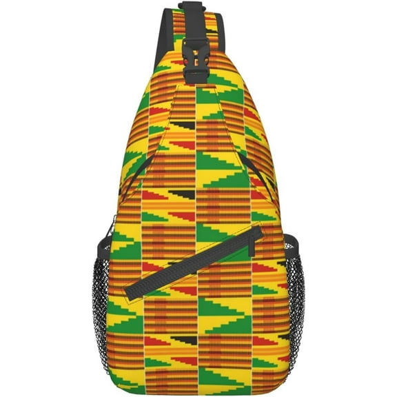 African American Ethnic Tribal Style Print Sling Bag Crossbody Hiking Travel Chest Bags Backpack Shoulder Daypack for Women Men