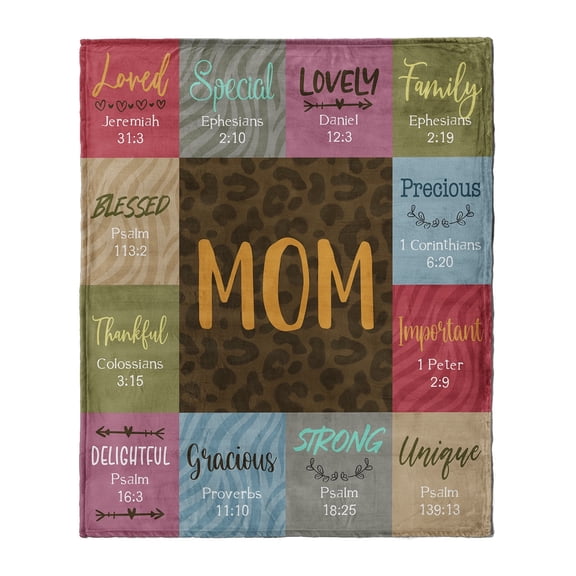 African American Expressions Warm Soft Throw Blankets, Mom Scripture Blanket, Mom Blankets Gifts for Mothers Day, Birthday, Christmas - BLK-04