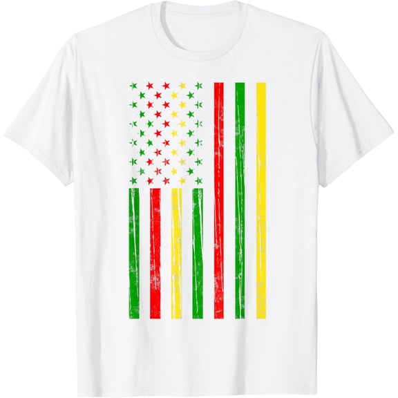 African American Flag for Black History Month T-Shirt100% cotton