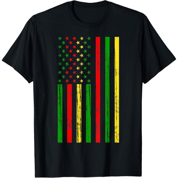 African American Flag for Black History Month T-Shirt100% cotton